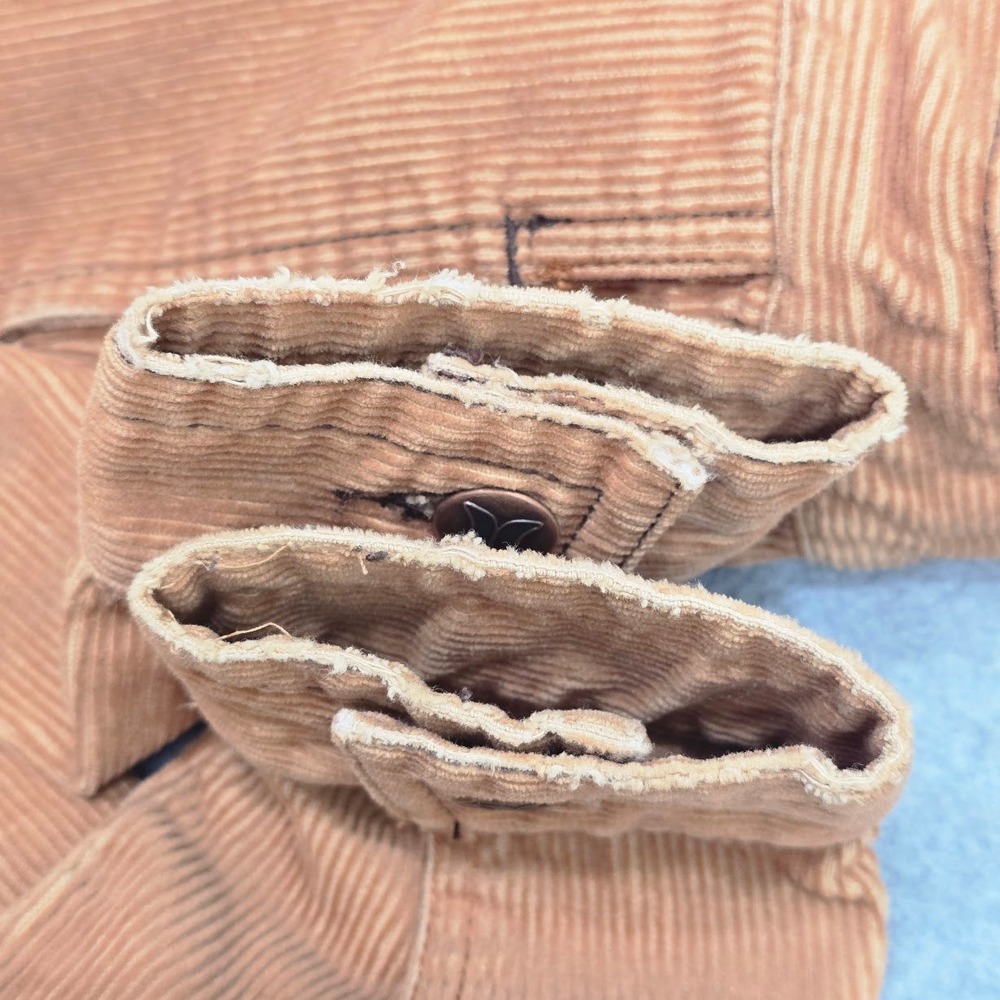 Vintage Y2K Hurley Corduroy Trucker Jacket S Brown Granola Boho Grunge Fall - Picture 8 of 11